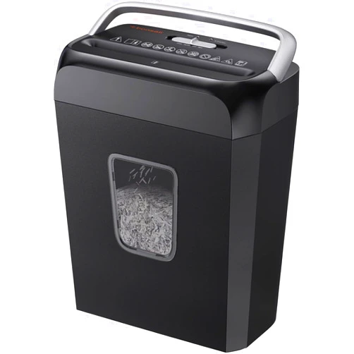 Bonsaii Paper Shredder for Home Use,6-Sheet Crosscut Paper and Credit Card Shredder for Home Office with Handle for Document,Mail,Staple,Clip-3.4 Gal Wastebasket(C237-B)