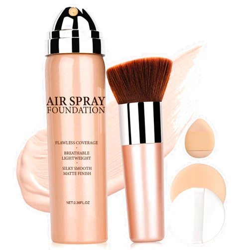 QIUFSSE Airbrush Foundation Makeup Spray Full Coverage Foundation for Mature Skin,Long-lasting Airbrush Flawless Setting Spray,Waterproof Foundation for Smooth Radiant Skin (Natural/Warm Porcelain)