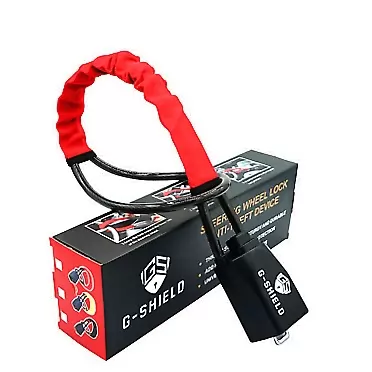G-Shield Antitheft Car Steering Wheel to Seat Belt Lock Universal Fit Device Theft Prevention Security for Cars Vans Trucks (Red)