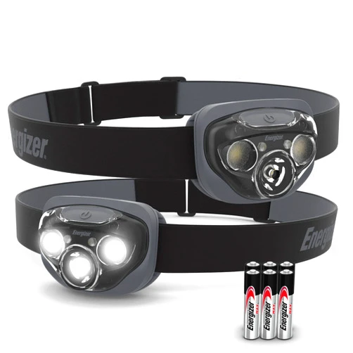 Energizer LED Headlamp PRO (2-Pack), IPX4 Water Resistant Headlamps, High-Performance Head Light for Outdoors, Camping, Running, Storm, Survival LED Light for Emergencies (Batteries Included)