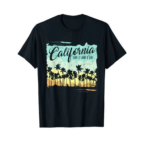 Surf California T-Shirts & Gifts California - Surfing Beach Summer Vintage Retro Surf Gift T-Shirt