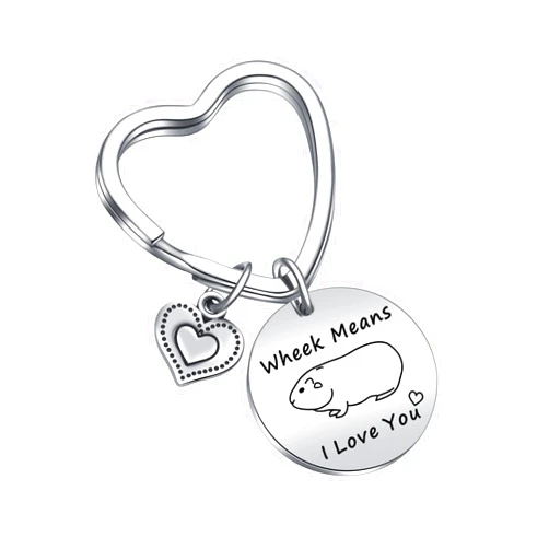 JIUSHUN Guinea Pig Keychain Boyfriend Jewelry Girlfriend Keychain Husband Keychain Couple Keychain Guinea Pig Owner Keychain Boyfriend Gift Guinea Pig Lover Jewelry Wife Keychain
