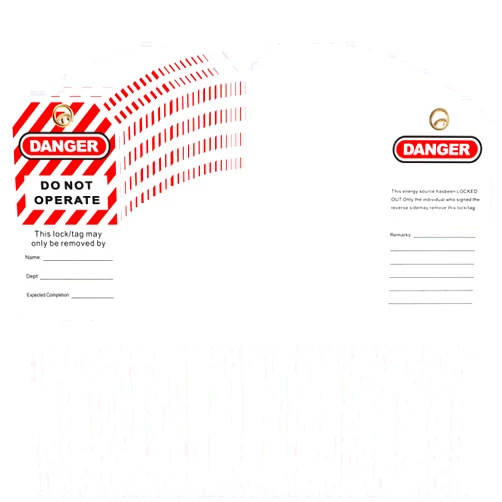 WUWEOT 50 Pack Lockout Tagout Tags, Temper Proof Danger Do Not Operate Tags, Tear Resistant & Weatherproof OSHA Compliant Tags with Zip Ties for Lock Out Tag Out, Out of Service, Equipment Repair
