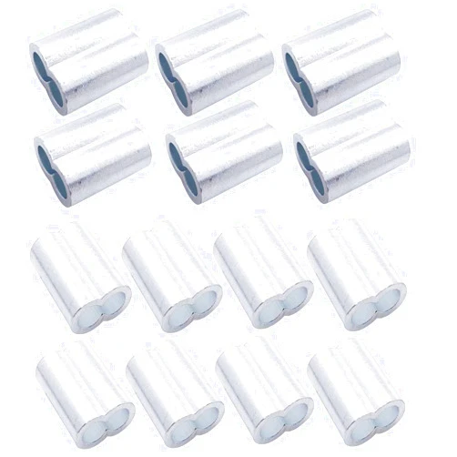 Luckkyme Aluminum Crimping Loop Sleeve Cable Crimp for 3/8