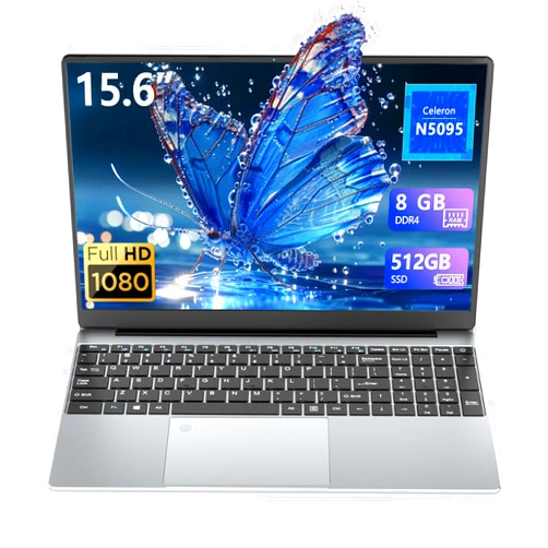 DUNHOO Gaming Laptop, 15.6 Inch Lap top, Laptops 8GB 512GB SSD, N5095 Traditional Computers, Notebook Computer 180 Angle Opening Fingerprint Unlock Backlit Keyboard, 1920X1080 FHD IPS Netbook MINI-HDMI