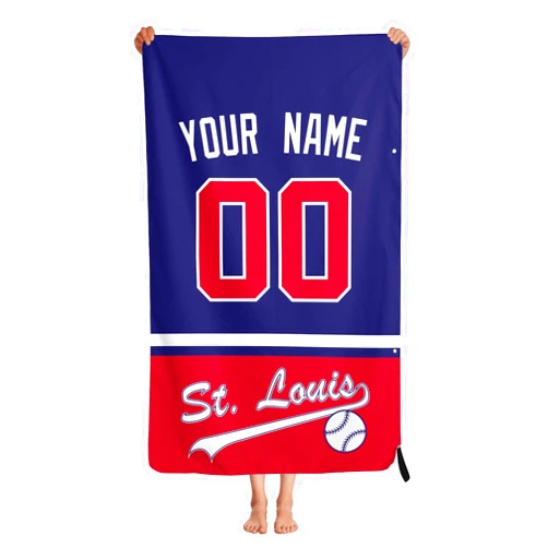 ANTKING St. Louis Beach Towel Custom Any Name and Number 51in X 31.5in Gifts for Men Women Fans