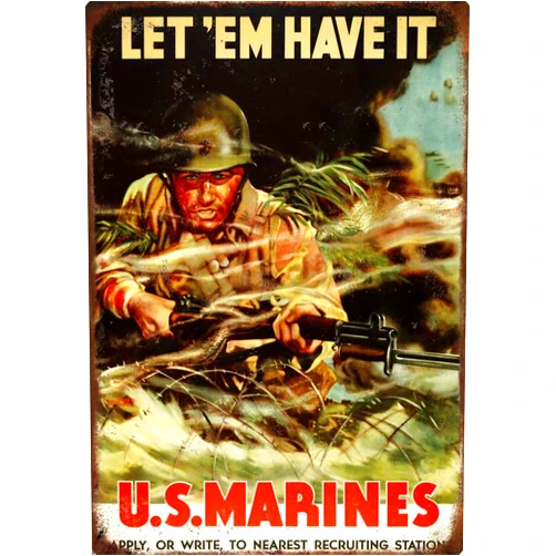 Tayany Sign Let'em Have It. U.S.Marines Military Sign, Military Fan Gift 8
