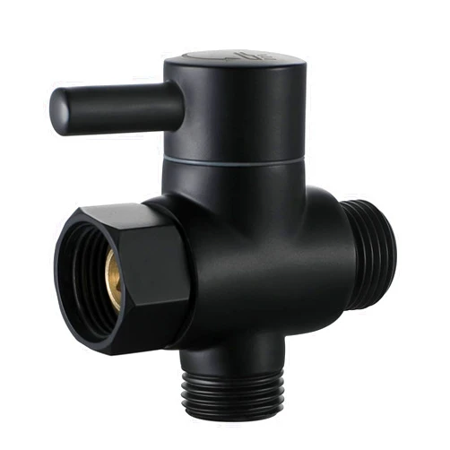 MINGOR-Style Brass Shower Arm Diverter Valve for Hand Held Showerhead and Fixed Spray Head,G 1/2 3-Way Bathroom Universal Shower System Replacement Part (Matte Black)