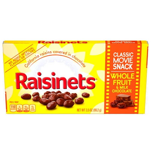 Raisinets, Milk Chocolate Covered California Raisins, Movie Theater Candy Box, 3.1 oz each, Bulk 15 Pack