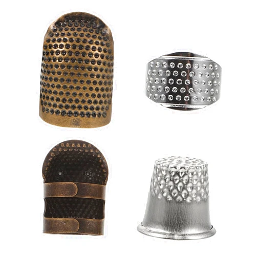 jojofuny 2sets Sewing Thimbles Set Metal Thimbles for Embroidery Quilting Craft Tools Finger