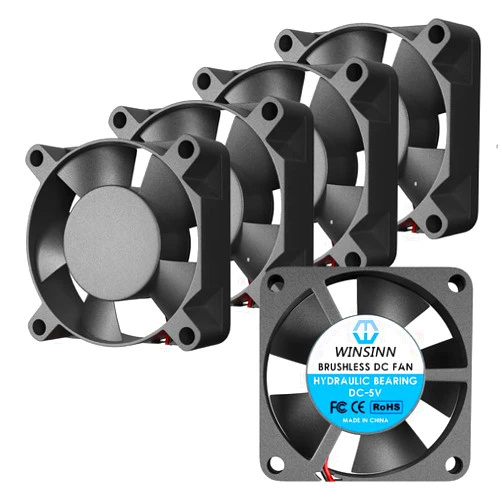 WINSINN 30mm Fan 5V, 3D Printer Micro 5 Volt Fans 3010 Hydraulic Bearing, Brushless Cooling 30mmx10mm 2PIN (Pack of 5Pcs)