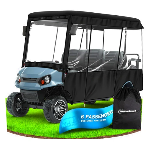 moveland 6 Passenger Golf Cart Driving Enclosure - Heavy Duty Golf Car Rain Cover for EZGO 118