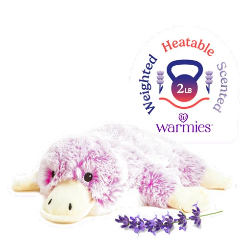 Warmies Microwavable & Weighted Stuffed Animals, Platypus - Heated Stuffed Animal Plushie for Warmth & Comfort - Cute Soft Plush Toys for Adults & Children (Boys, Girls, Babies & Toddlers)
