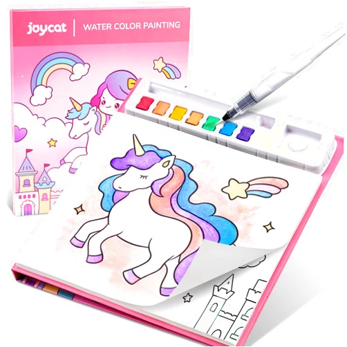 JoyCat Paint with Water Coloring Books for Toddlers, Watercolor Painting Sets for Kids Ages 3-5 4-8, Arts and Crafts Drawing Activities Toy Birthday Gift for Boys Girls (Magical Pony)