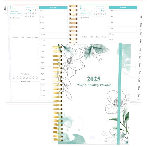 Heveboik 2025 Daily & Monthly Planner, One Page Per Day, January 2025 - December 2025, Planner 2025 with12 Tabs, 6.4