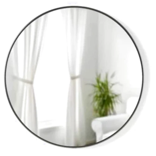 Umbra Hubba Mirror with Metallic Finish, Metallic Titanium