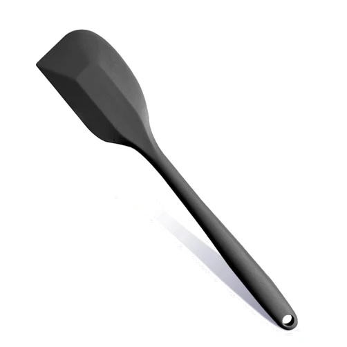 DUFEIMOY Black Rubber Spatula for Kitchen Use, 10.8In Silicone Spatulas for Cooking Heat Resistant, Flexible Small kitchen Spatula for Kitchen Nonstick Cookware