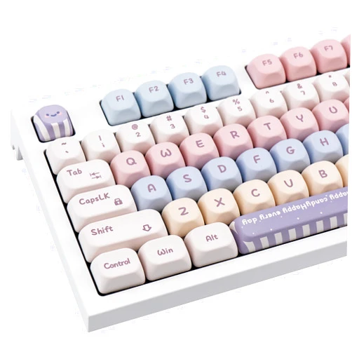 GEKUCAP Candy Color PBT Keycaps Set XOA Profile Cute Round Keycaps 138 Keys Custom Dye-Sublimation Keyboard Keycaps for 60% 65% 70% 75% 100% Cherry Gateron MX Switches Mechanical Keyboards
