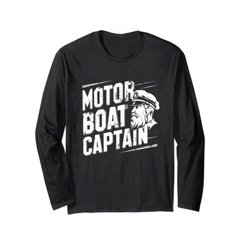 Yacht boating Pontoon Clothing Funny Boat Captain Design for Men Women Boating Boat Captain Long Sleeve T-Shirt