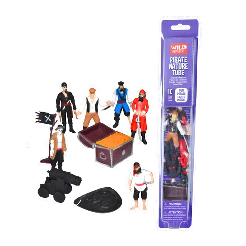 Wild Republic Nature Tube, Buccaneer Figurines, Pirate Party, Kids Gifts, Educational Toys, Hobby, 10-Piece Set,Multi,1.5