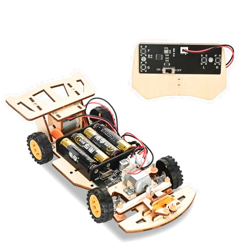 ScienSta Self-Centering Steering Remote Control Car，STEM Projects for Kids Ages 8-12，Engineering kit, DIY rc car kit, STEM Kits for Kids Ages 8-12