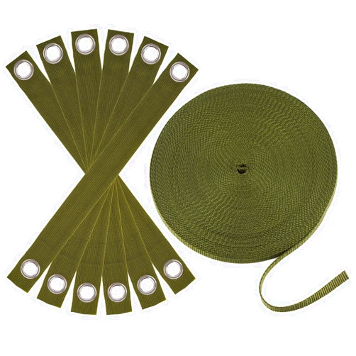 Shitailu Professional Tree Stake Kits for 2 Trees- 6pcs 15.7 Inch Tree Straps + 65.6 Feet Strong Rope for Plant Fix Straight Healthy Growth,Green