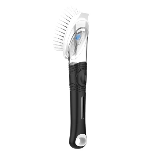 MR.SIGA Soap Dispensing Dish Brush, Kitchen Brush for Pot Pan Sink Cleaning, Black