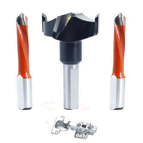 Akylin 3 Pcs 10mm Shank Hinge Boring Set, Solid Carbide Tipped