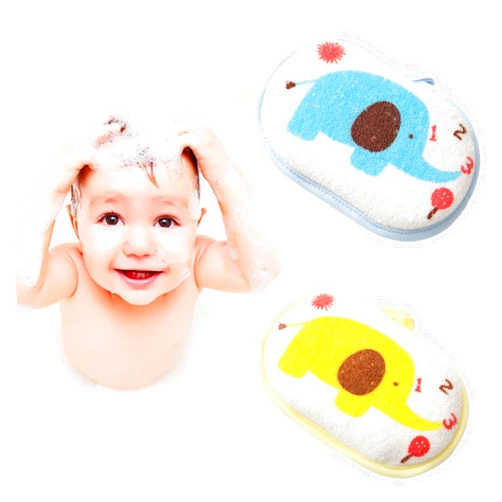 Hokoad Baby Bath Sponge, 2 Pack Cartoon Animal Style Baby Sponge for Bathing, Infants Bath Sponge Ultra Soft & Absorbent Natural and Safe Great for Sensitive Skin, for Boys & Girls (Elephant)