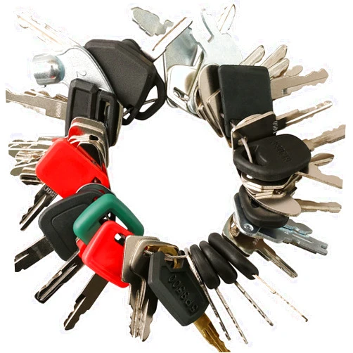 EISENS (43) Heavy Equipment Key Set Compatible with John Deere Case Caterpillar Komatsu JCB Kubota Bobcat JLG Genie Volvo Kobelco Doosan Takeuchi New Holland Hyster Hyundai Clark Toyota Daewoo Terex