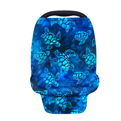 JOAIFO Underwater Sea Turtle Printing Nursing Cover Baby Stroller Carseat Canopy,Premium Elastic Car Seat Covers for Babies Kids,Blue Mother Breastfeeding Scarf
