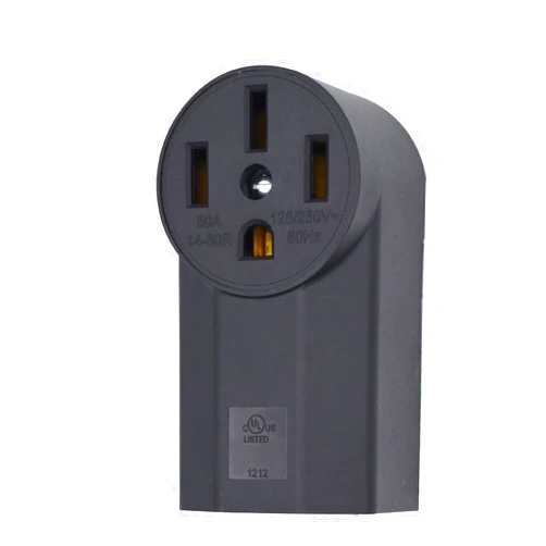 Micmi NEMA 14-50R Receptacle 3-Pole 4-Wire Surface Mount Power Receptacle 125/250V 50A UL Listed, Micmi Black (NEMA 14-50R)