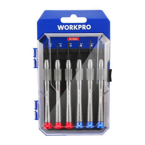 WORKPRO 6-Piece Magnetic Screwdriver Set, 3 Phillips and 3 Slotted Tips Small Repair Tool Kit, Good for Phone, Computer, Watch, Eyeglass, Electronic