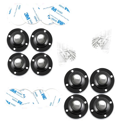 WRIVQSYO 8 Pack Self Adhesive Caster Wheels 1 Inch for Furniture, Load Capacity 28LBS Per Wheel, Low Profile Swivel Wheels for Small Appliance Storage Bins