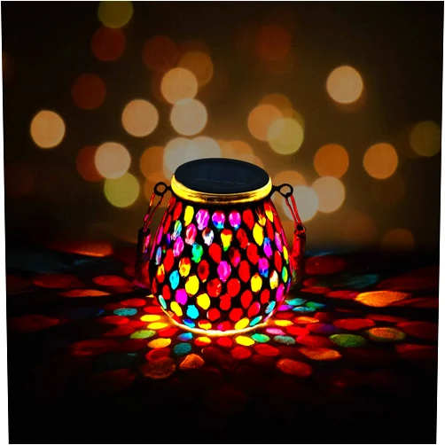 Influtto Mosaic Solar Hanging Lights Outdoor , Solar Hanging Lanterns Outdoor, Solar Table Lamps, Decoration for Garden, Patio, Party, Yard ,Balcony(Traditional)