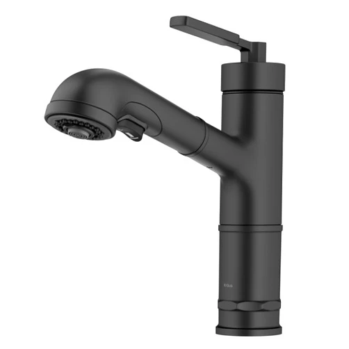 KRAUS Allyn Pull-Out Single Handle Kitchen Faucet in Matte Black, KPF-4103MB