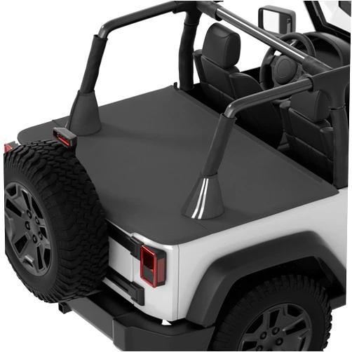 JOYTUTUS Tonneau Cover Compatible with Wrangler JK 2 Doors, JK Cargo Trunk Cover Tailgate Cover JK Accessories for 2007-2018 Wrangler JK
