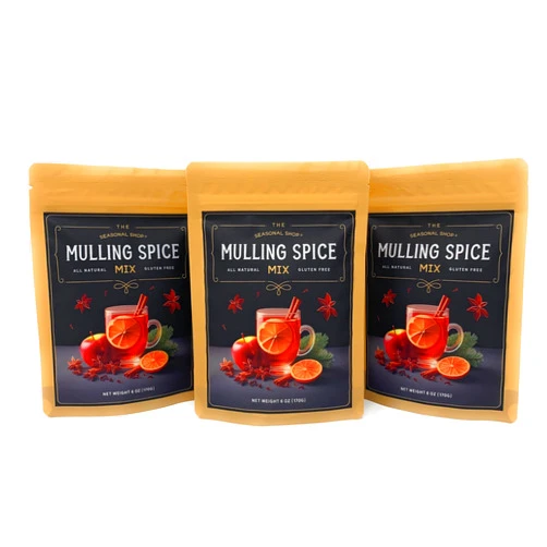 The Seasonal Shop Mulling Spices for Apple Cider Bliss and Spiced Cider Mix Perfection by The Seasonal Shop, now in our Resealable Gusseted Pouch for Easy Measuring and Storage. For use in Cider, Wine, Baking and more! (6 oz., 3)
