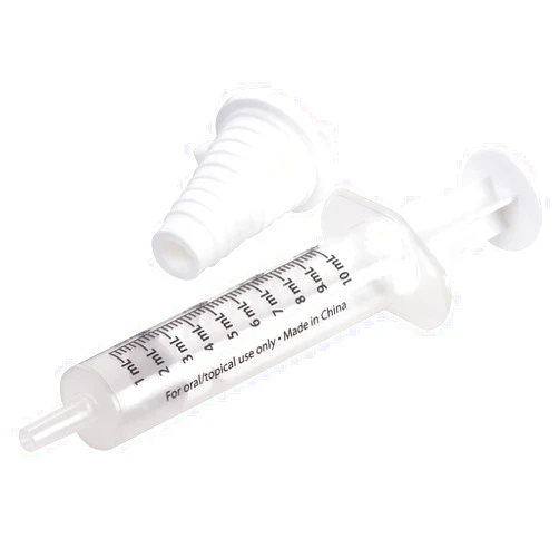 EZY DOSE Kids Baby Oral Syringe & Dispenser Calibrated for Liquid Medicine, Reduce Mess, Easy Way to Orally Administer Medication, 10 mL/2 TSP, Includes Bottle Adapter, Clear, BPA Free