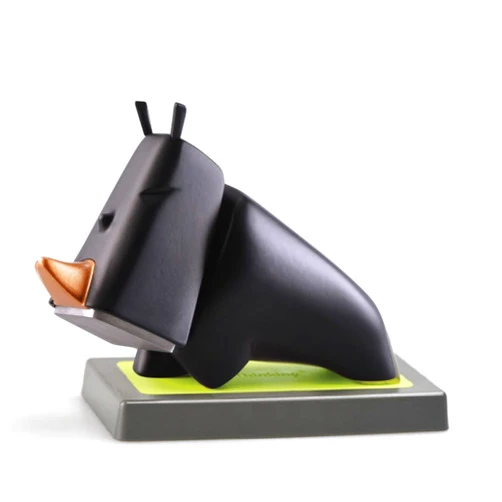 IThinking Rhino Animal Shaped Small Hammer for DIY - Home & Office – Stylish and Functional Multi-Tool Mini Hammer – With Soft and Hard covers and stand - Matt Black