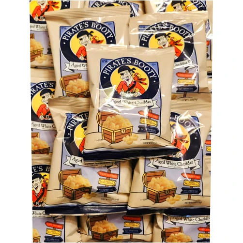 Generic Pirates Snack, Aged White Cheddar Cheese Puffs, Gluten Free, Kids Snacks, 0.5 Oz individual bags with mystery item (20 Count)