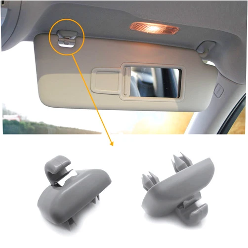 ANOWVI 2PCS Inner Sun Visor Clips, Upgraded Car Visor Holder Hook - Compatible with Audi A1 A3 A4 A5 Q3 Q5 S3 S4 S5 TT, OEM: 8U0857562A (Gray)