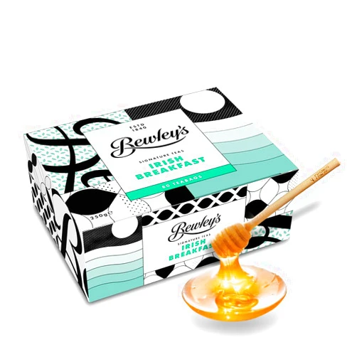 Cosmic Autophagy Bewley's Irish Breakfast Tea Bags 80ct | with a Cosmos Candy Honey Dipper