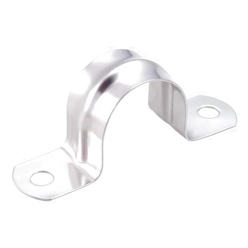 Momotata 50 Pack 2 Inch 50mm U Bracket Rigid Pipe Strap Clamp, Two Hole Strap U Tube Pipe Conduit Clamp Clip for Pipe Fixing