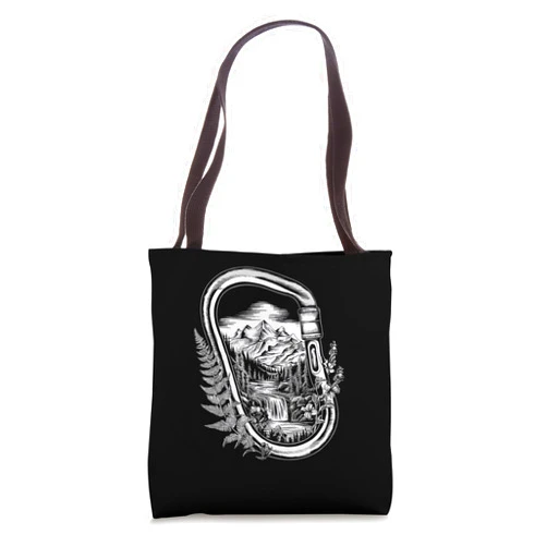 Enjoy the Adventure Vintage Outdoor Hiking Boots Mountaineering Hiking Carabiner for a Hiker Tote Bag