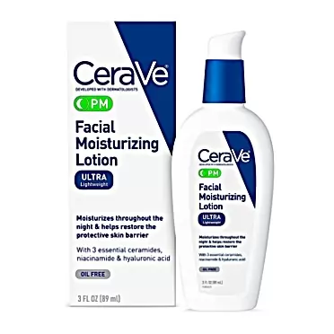 CeraVe PM Facial Moisturizing Lotion | Night Cream | 3 Ounce