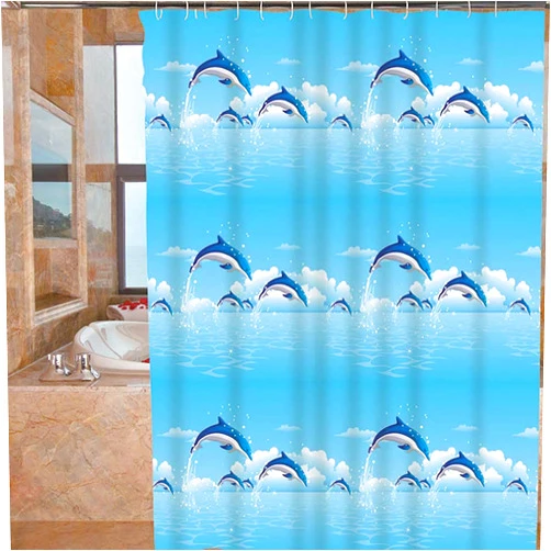 BBOLIVE Decorative PEVA Shower Curtain Liner Set with 12 Plastic Hooks - 72