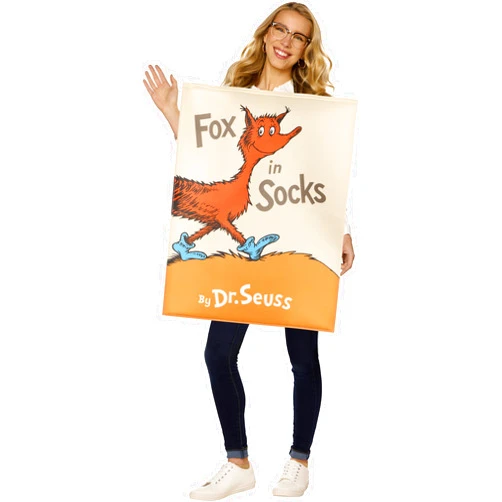 InSpirit Designs Adult Dr. Seuss Fox In Socks Book Cover Costume