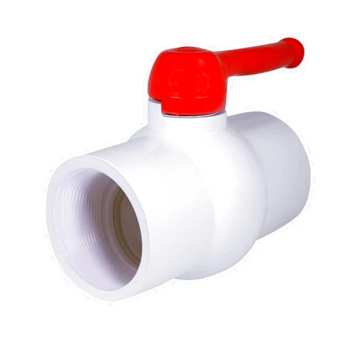 Midline Valve PVC Ball Valve Red Handle Water Shut-Off 4 in. FIP Plastic (482U400)