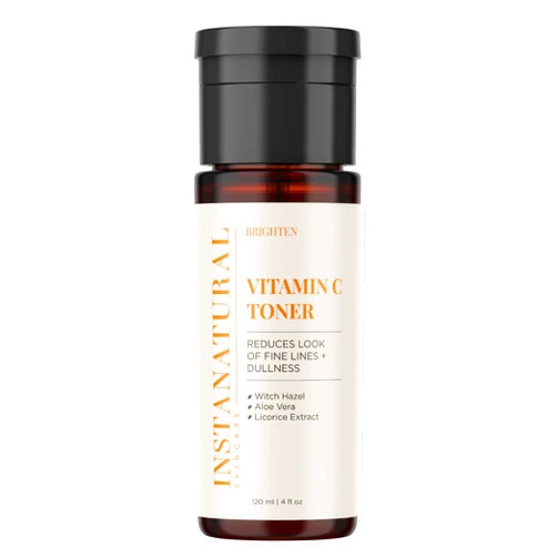 InstaNatural Vitamin C Face Toner, Brightens, Balances pH and Reduces Signs of Aging, Fine Lines and Wrinkles, with Witch Hazel, Lavender and Geranium Oils, 4 Fl Oz